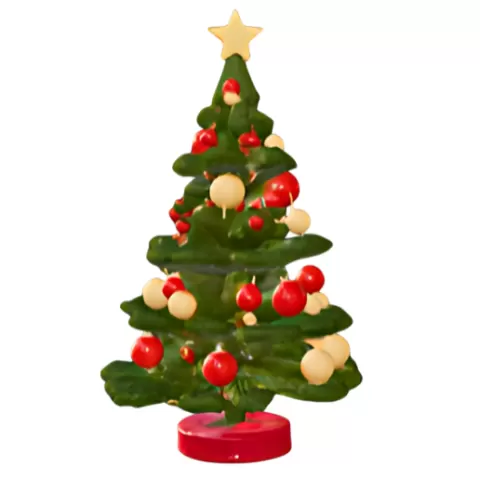 Ornamented Christmas Tree with Base