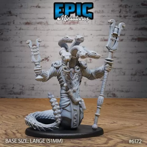 Snake Shaman / Tropical Spellcaster Warrior / Jungle Serpent Wizard Beast / Swamp Reptile Magician / Marshland Sorcerer / Forest Wetland Encounter by Epic-Miniatures
