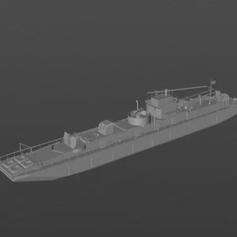 German D1 artillery barge 3D model material