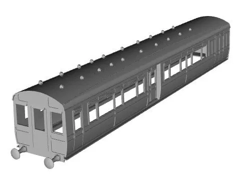 LNWR M17 Push Pull composite driving saloon 1/87 scale