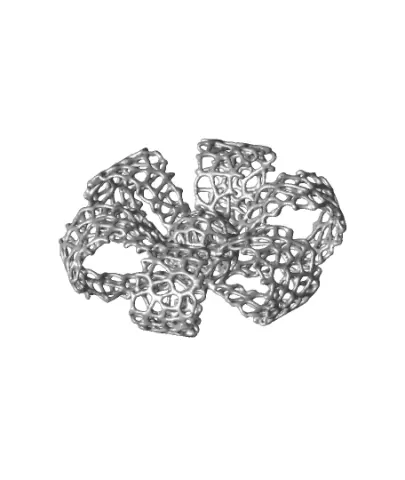 3D Printable Gift Bow with Voronoi Effect.stl