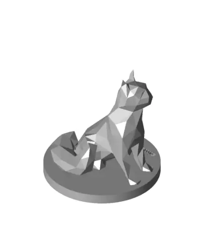 Low Poly cat sitting