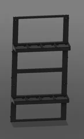 Gridfinity, Updated Double Height, 4x1, Wall Mount