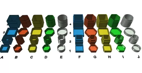Box boxes jar jars tin tins easy printable without support tested