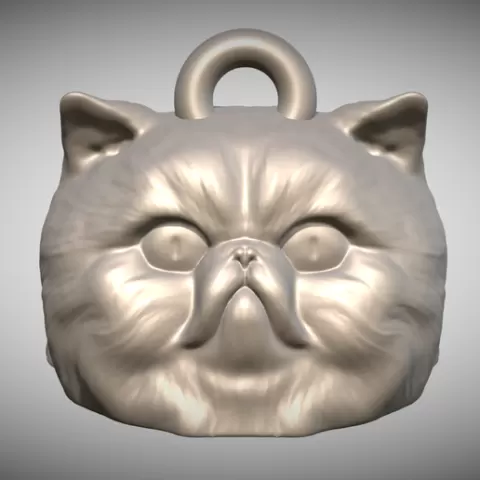 Persian cat head key ring for 3D printing