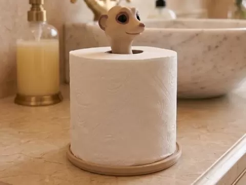Porta Papel Higiênico Suricato Curioso