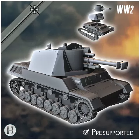105 mm leFH 18402 (Sf.) auf Geschützwagen III-IV - miniature - Hartolia Miniatures