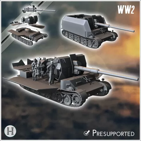 88mm FlaK auf Sonderfahrgestell (Pz.Sfl.IVc) (Grille 10) - m - Hartolia Miniatures