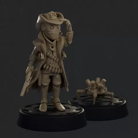 Ezlan the Regulator - Autognome Variant - Autognome Artificer Artillerist - DnD Miniature for Tabletop by Sebastian