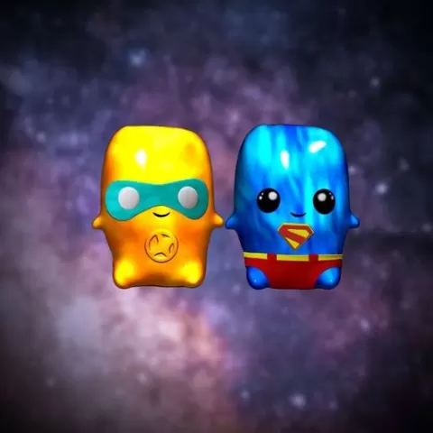 Dash sprite & Superman sprite sprite keychain