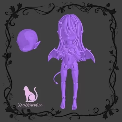 BJD Style Chibi Succubus Doll Assembly