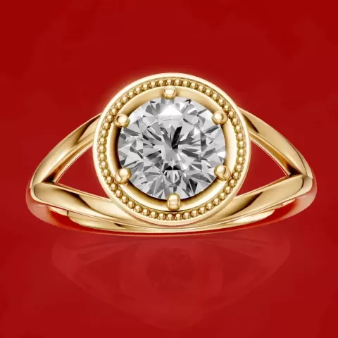 Solitaire Engagement Milgrain Ring - Cadfilez