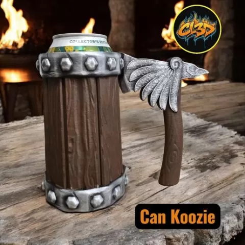 Viking Hawk Axe Can Koozie