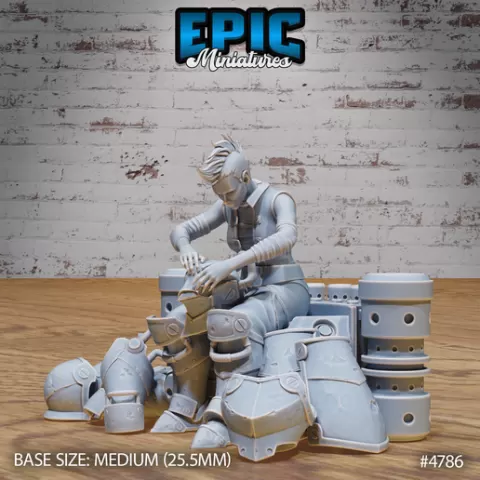 Exosuit Artificer Female Maintenance ‧ DnD Miniature ‧ Tabletop Miniatures ‧ Gaming Monster ‧ 3D Model ‧ RPG ‧ DnDminis ‧ STL FILE