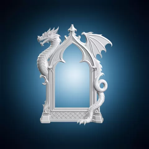 Dragonspire Scroll Frame 3D Print Model
