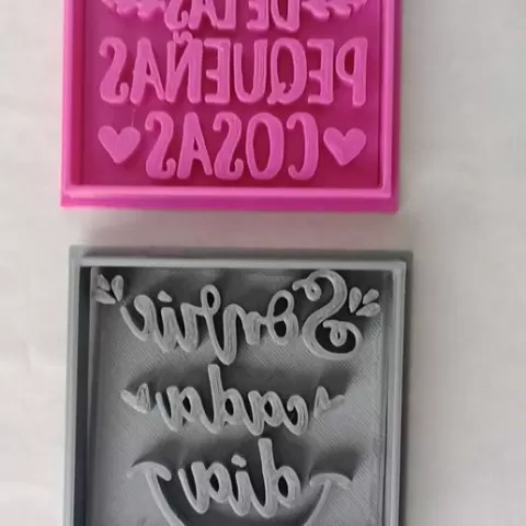 🧁 Set of Stamps and Cutters with Motivational Phrases - Ideal for Cookies, Porcelain or Crafts 🍪✨.