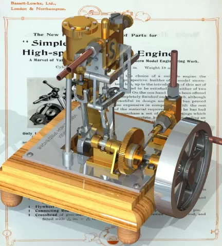 Simplex Steam Engine (Motor a Vapor Simplex)
