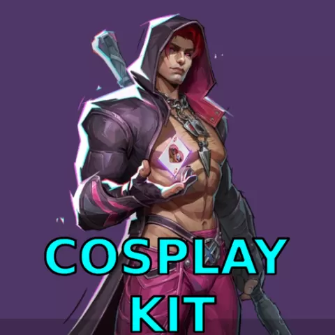 Cosplay Gambit, Alluring ace, costume Marvel Rivals Full armor and weapon Katana Gun Shotgun Sword Saber Cosplay Kit , kitbash ALl in one