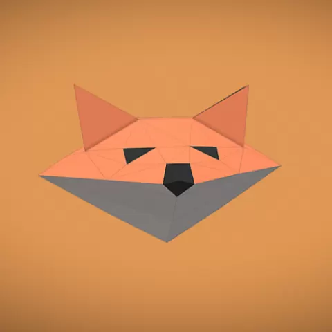 Fox face on wall lowpoly