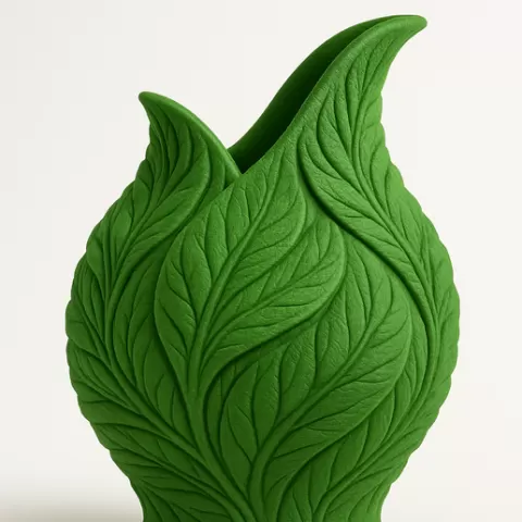 Vase with leaf texture