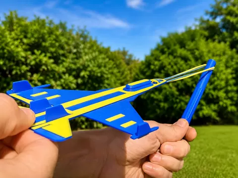 Elastic Band Launch Jet Glider