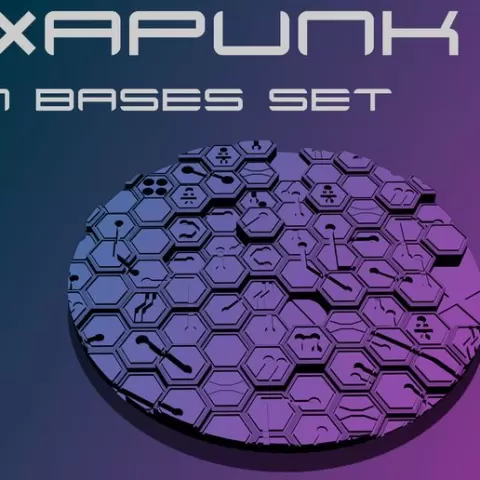 80mm Hexapunk Bases Set