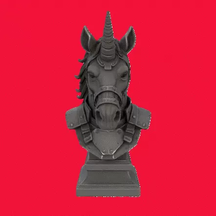 Unicorn Bust With Base