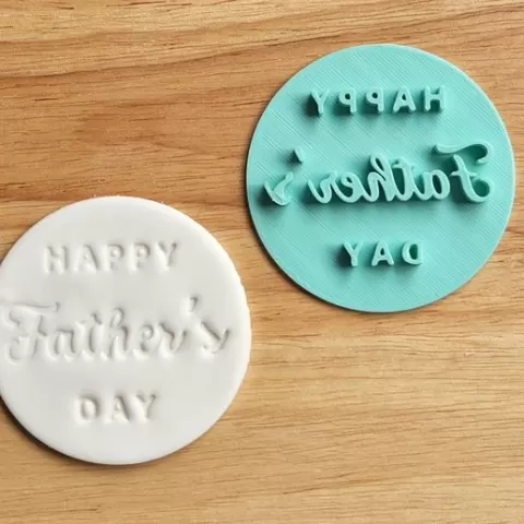 Happy Fathers Day Cookie Cutter - 3D Printed STL File for Home Baking and Kids Gifts