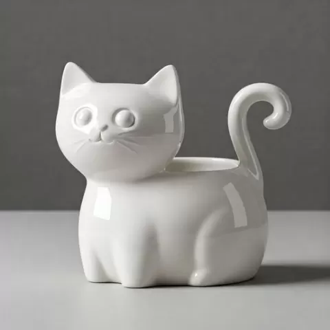 Cat shaped cute planter or cup holder