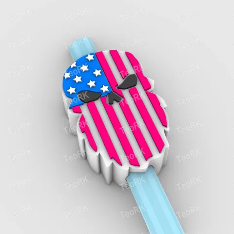 Straw Topper American bearded skeleton - TeoRk