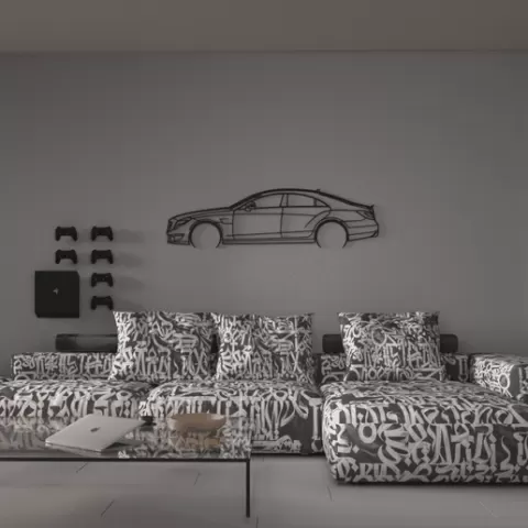 Mercedes-Benz CLS 63 AMG Silhouette - The Original Four-Door Coupe Wall Art - 3D & Vector Design OBJ + DWG
