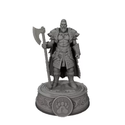 Barbarian Bear Clan Warrior with Axe - MyRules