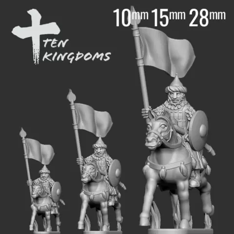 10mm, 15mm and 28mm Turkic Armoured Banner Horse by Ten Kingdoms Miniatures