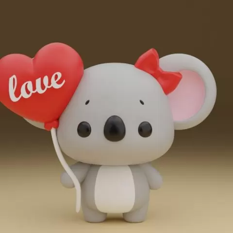 Koala valentine figure