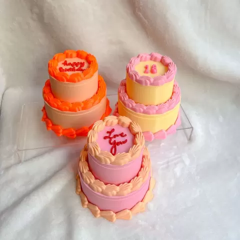 Vintage Double Tier Cake Jewelry Box - Vintage, Kitsch Cake Container and Gift Holder by Pixel and Papier