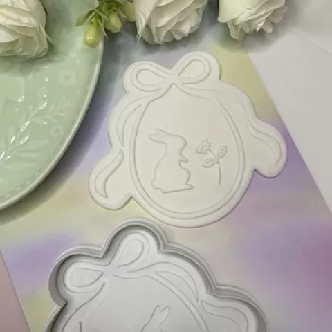 Easter EGG with Bow Cookie cutter and stamp