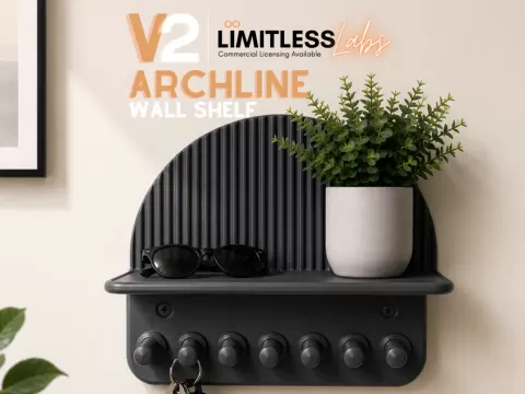 V2 ArchLine Wall Shelf & Key Holder