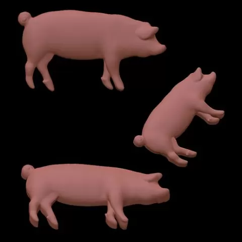 Pig For 3D print molds-silicone Forms