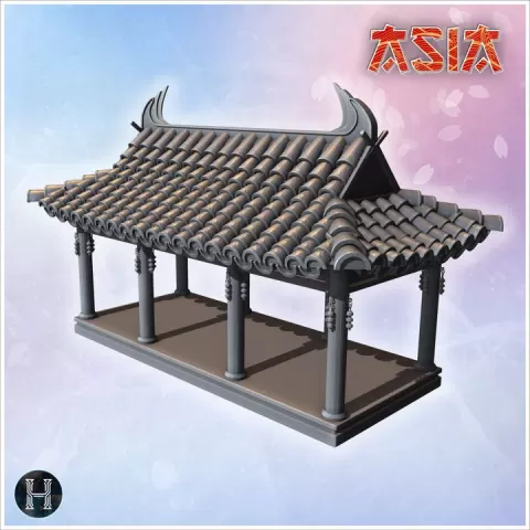 Simple Asian belvedere 11 - Medieval Asia Feudal Asian Traditionnal Ninja Oriental by Hartolia Miniatures