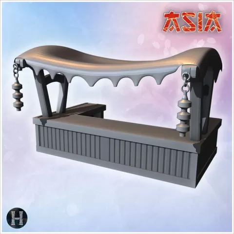 Oriental store stand in wood 7 - Medieval Asia Feudal Asian Traditionnal Ninja Oriental by Hartolia Miniatures
