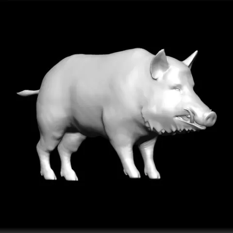 Boar 3D Print Model - Wild Boar STL File - Animal Sculpture Art - Nature-Themed Decor - Fierce Wildlife Design