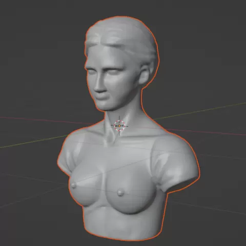 Stylized Female Bust - 3D Printable Model