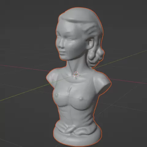 Classical Female Bust - Elegant 3D Sculpture