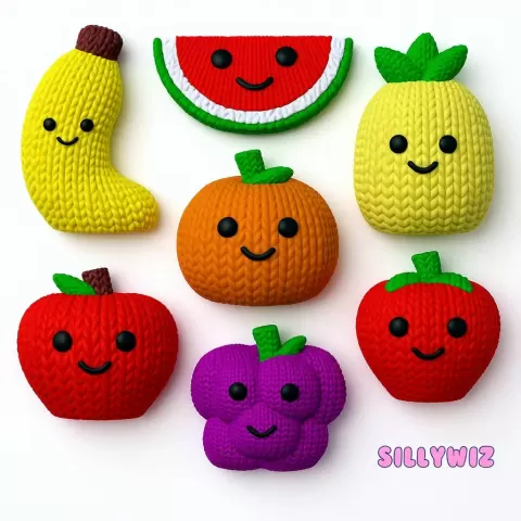 Set of fruits - knitting - crochet - No supports - SillyWiz