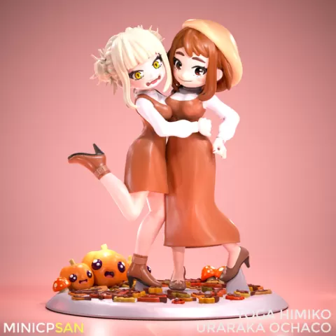 Uraraka Ochaco and Toga Himiko - Cozy Autumn Outing - My Hero Academia Anime Figure for 3D Printing