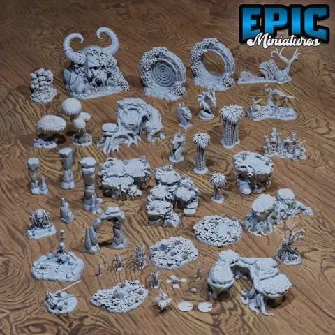 Swamp Lands Scatter / Marshland Items / Bog Decoration / Jungle Dungeon Equipment / Tropical Area Theme / Forest Wetland Encounter by Epic-Miniatures