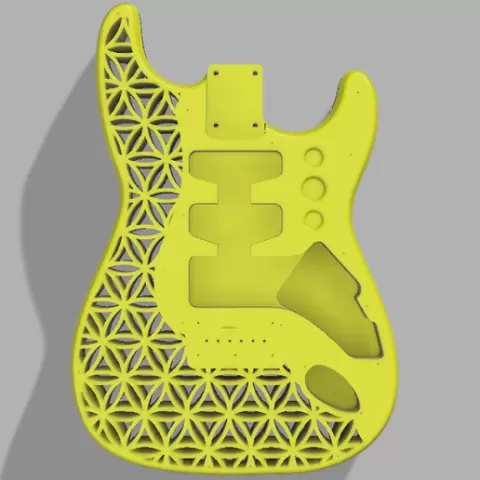 Custom Fender Stratocaster Flower Of Life Holes Design Pattern HardTail Right Handed