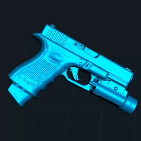 Glock 19 with Streamlight TLR1 high resolution 3d scan