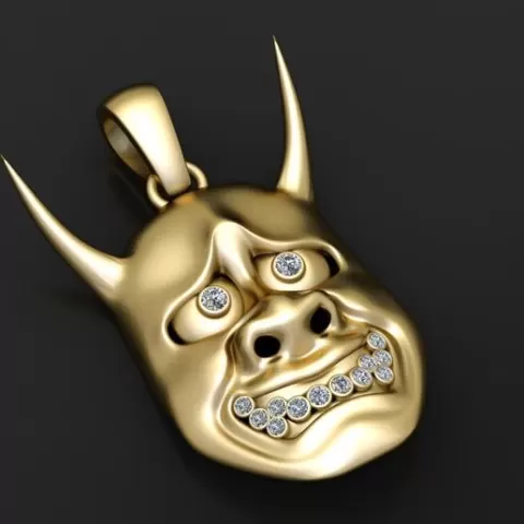 DEMON FACE MASK PENDANT 3D PRINTABLE MODEL