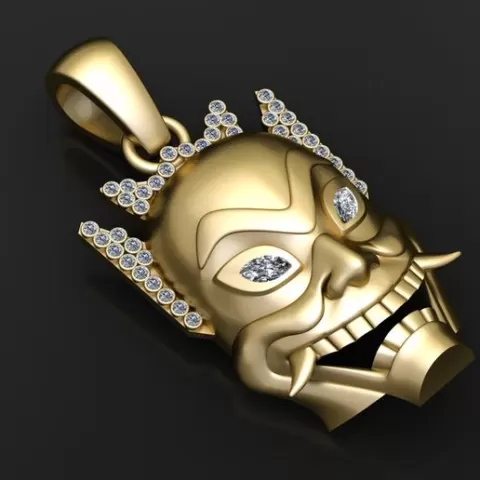 DEVIL FACE MASK PENDANT 3D PRINTABLE MODEL